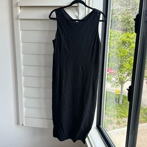Eileen Fisher Black Slip Midi Dress!
